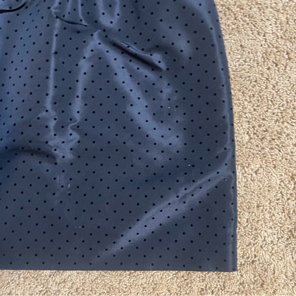 Red Valentino Deep Midnight Blue Polka Dot Pattern Dress with bow accents - Picture 7 of 11